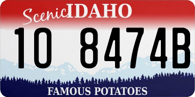 ID license plate 1O8474B