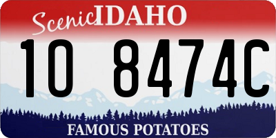 ID license plate 1O8474C