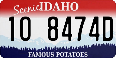 ID license plate 1O8474D