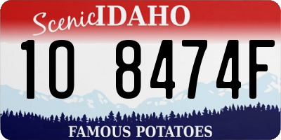 ID license plate 1O8474F