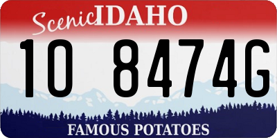 ID license plate 1O8474G