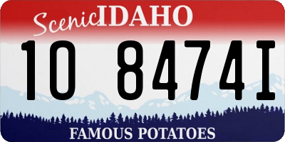 ID license plate 1O8474I