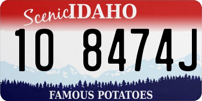 ID license plate 1O8474J