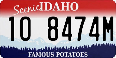 ID license plate 1O8474M
