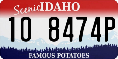 ID license plate 1O8474P