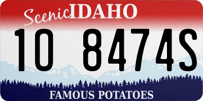 ID license plate 1O8474S