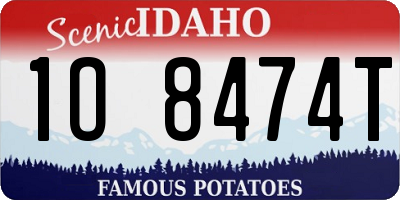ID license plate 1O8474T