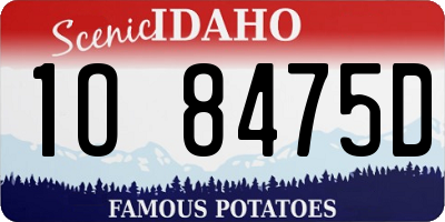 ID license plate 1O8475D