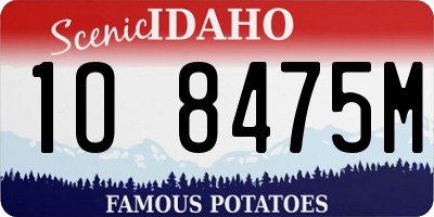 ID license plate 1O8475M
