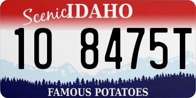 ID license plate 1O8475T