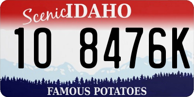 ID license plate 1O8476K