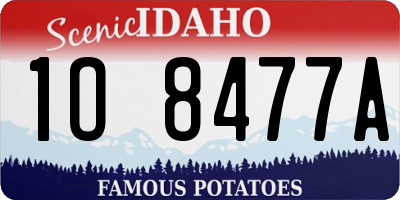 ID license plate 1O8477A