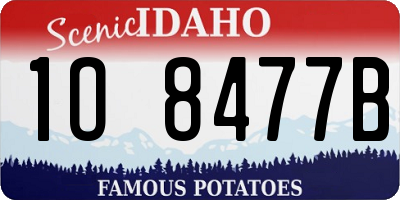 ID license plate 1O8477B