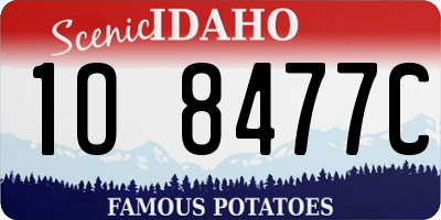 ID license plate 1O8477C
