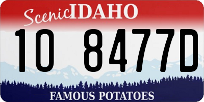 ID license plate 1O8477D