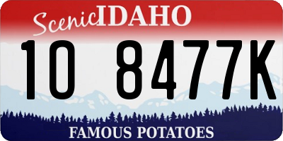 ID license plate 1O8477K