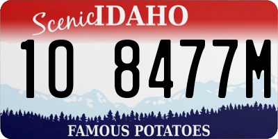 ID license plate 1O8477M