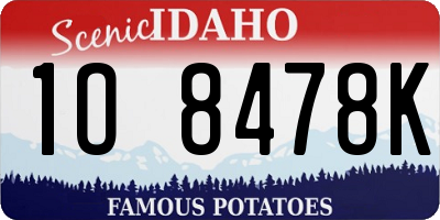 ID license plate 1O8478K