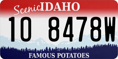 ID license plate 1O8478W