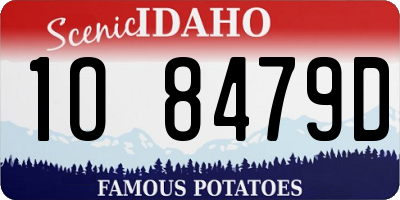 ID license plate 1O8479D