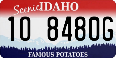 ID license plate 1O8480G