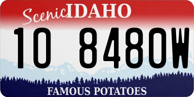ID license plate 1O8480W