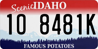 ID license plate 1O8481K