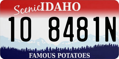 ID license plate 1O8481N