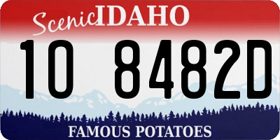 ID license plate 1O8482D