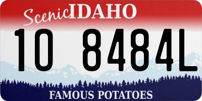 ID license plate 1O8484L