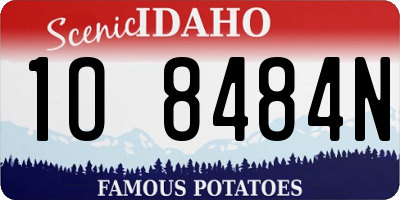 ID license plate 1O8484N