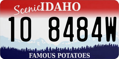 ID license plate 1O8484W