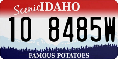 ID license plate 1O8485W