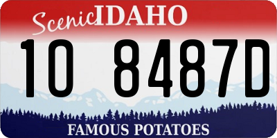ID license plate 1O8487D