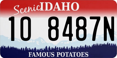 ID license plate 1O8487N