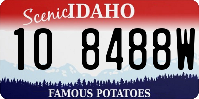ID license plate 1O8488W