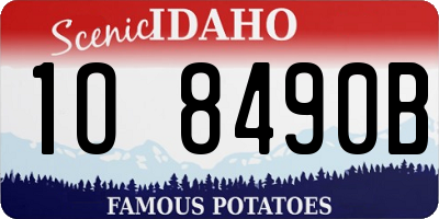 ID license plate 1O8490B