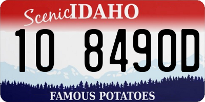 ID license plate 1O8490D