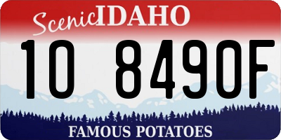 ID license plate 1O8490F