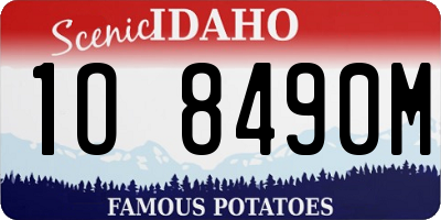 ID license plate 1O8490M