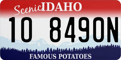ID license plate 1O8490N