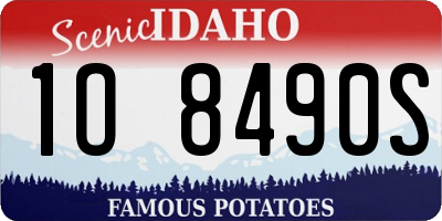 ID license plate 1O8490S