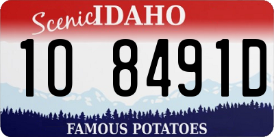 ID license plate 1O8491D