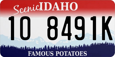 ID license plate 1O8491K