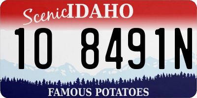 ID license plate 1O8491N