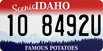 ID license plate 1O8492U