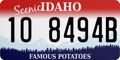 ID license plate 1O8494B