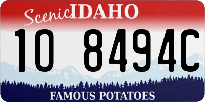 ID license plate 1O8494C