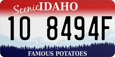ID license plate 1O8494F