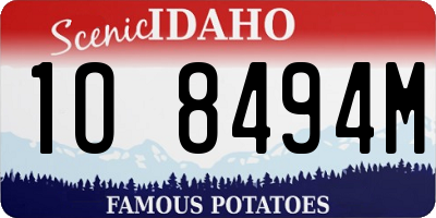 ID license plate 1O8494M